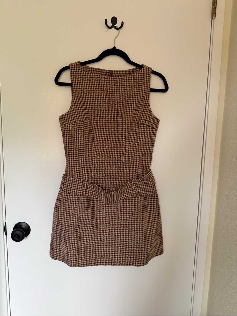 Commense Brown Metal Button Collared Midi Dress S | Quiet Luxury Fall Dress - Picture 7 of 10